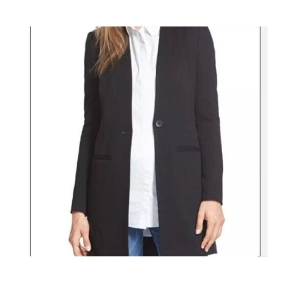 Madewell Size 4 Black Longline Collarless Venice Blazer SEE DESCRIPTION - Picture 2 of 10